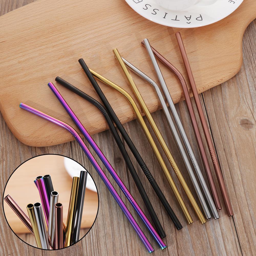 dropship Colourful Reusable Stainless Steel Straws