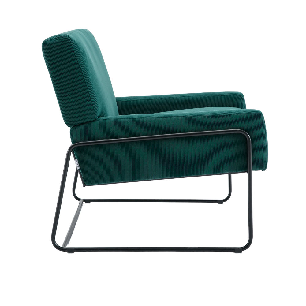 dropship COOLMORE Accent Chair - Modern Industrial Slant Armchair with Metal Frame - Premium High Density Soft Single chair for Living Room Bedroom