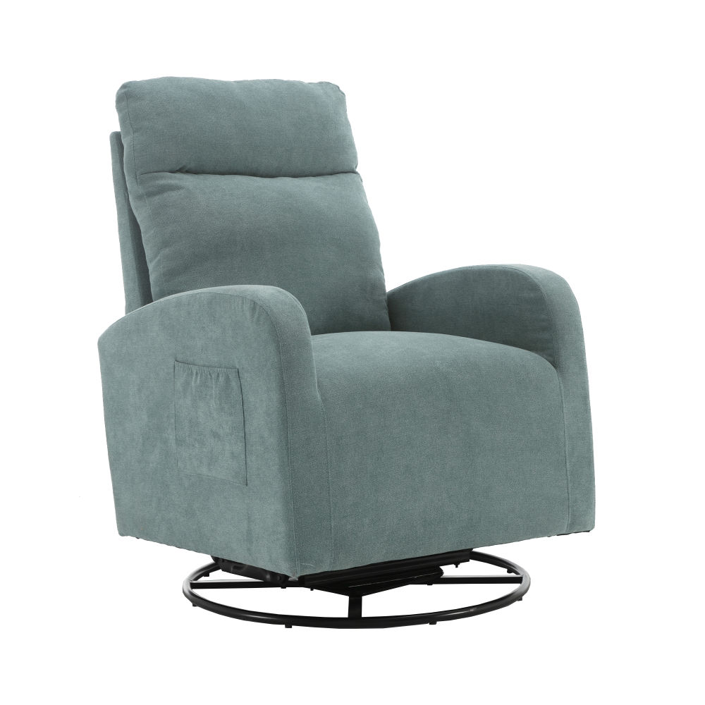 dropship JiaDa Upholstered Swivel Glider.Rocking Chair for Nursery in Light Blue.Modern Style One Left Bag
